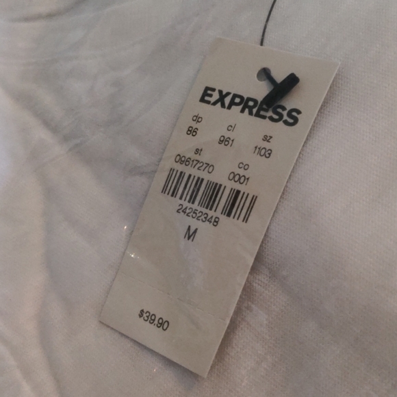 EXPRESS Puff Shoulder Long Sleeve Tee Black - Picture 7 of 9